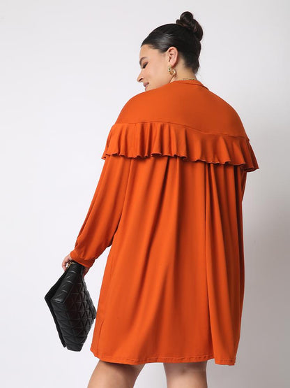 Ruffles Loose Round Neck Dress