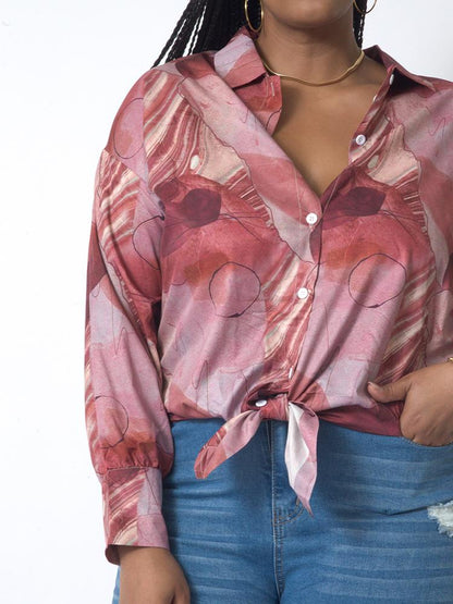 Printed Asymmetrical Dropped Shoulder Blouse