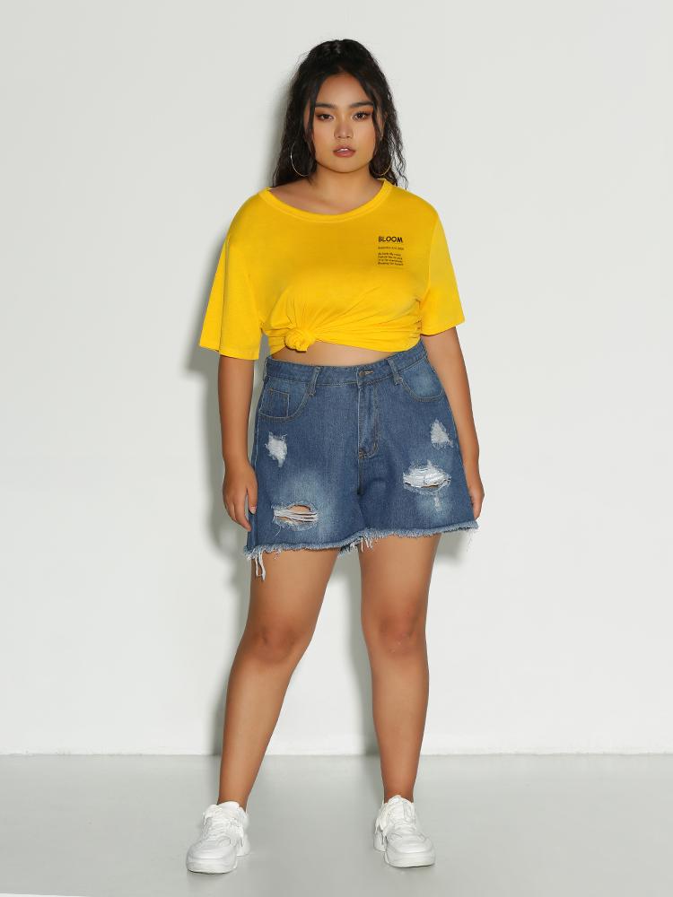 Bloom Letter Slogan T-Shirt