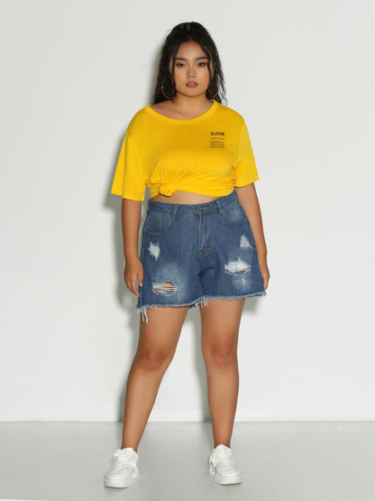 Bloom Letter Slogan T-Shirt