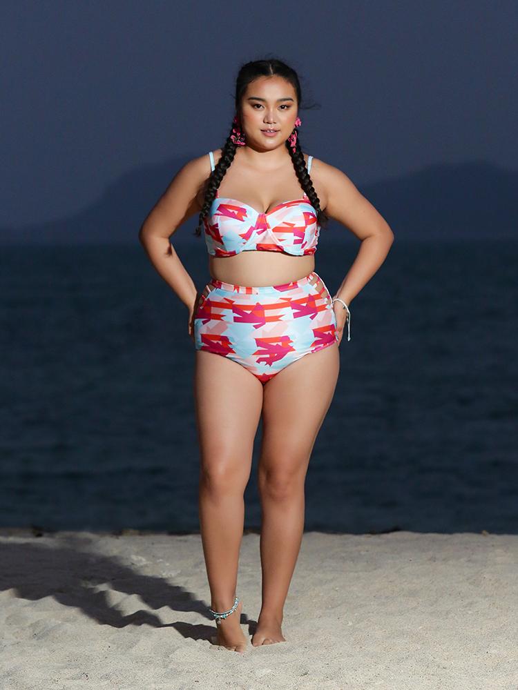 Geometry High Waist Swimsuit