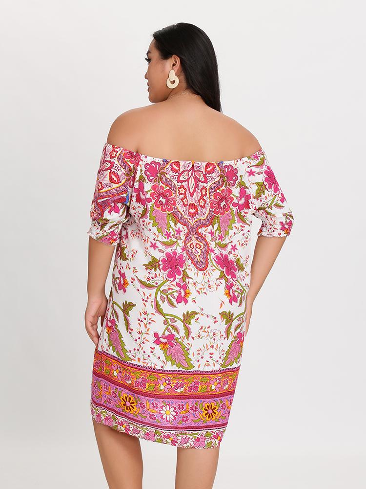 Off Shoulder Floral Dress