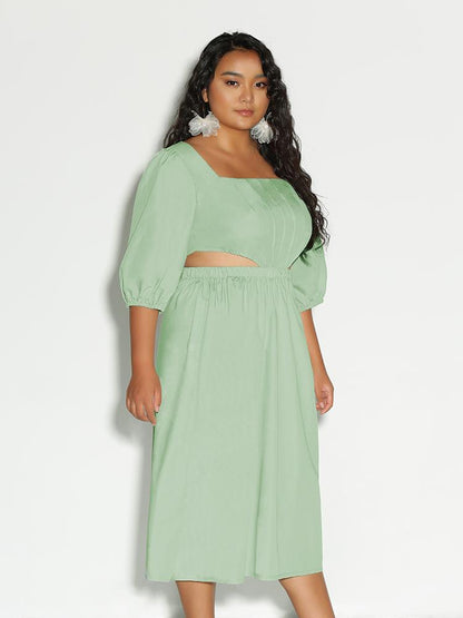 Cut Out Square Neck Dress