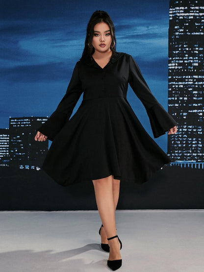 Dolman Sleeve Irregular Hem Dress