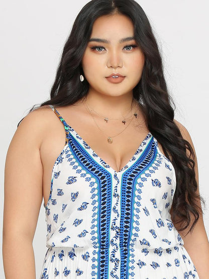 Backless Ethnic Printed Dress