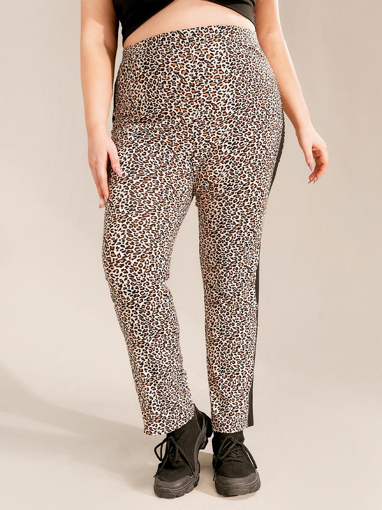 Black Striped Leopard Pants