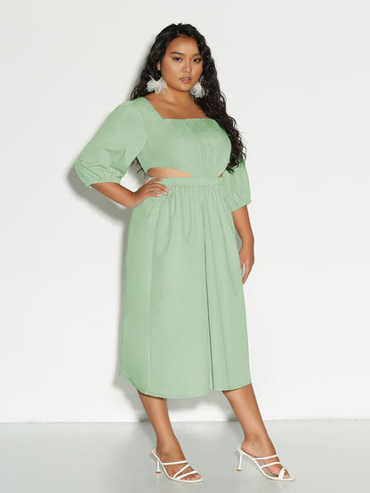 Cut Out Square Neck Dress