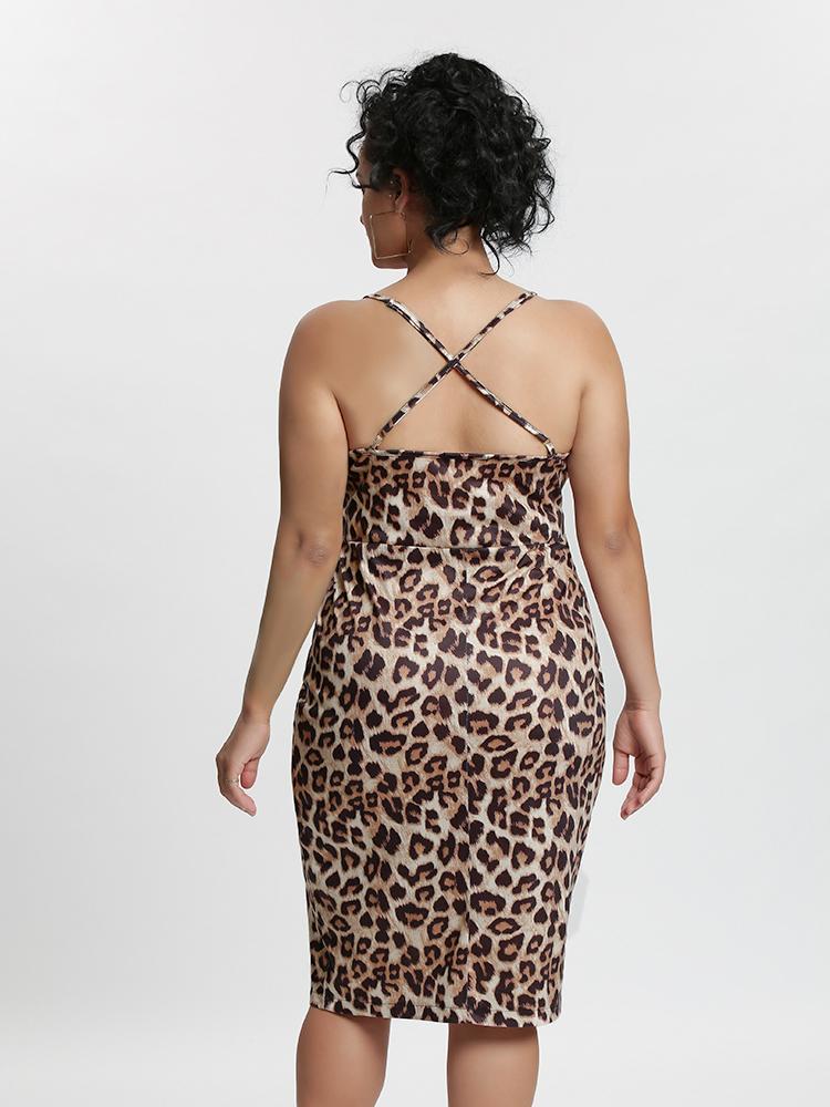 Cross Back Leopard Dress