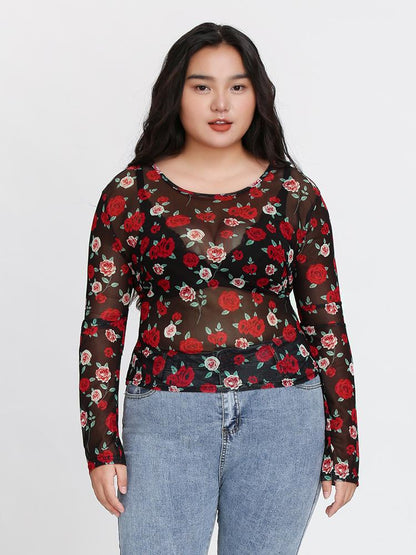 Ditsy See Through T-Shirt