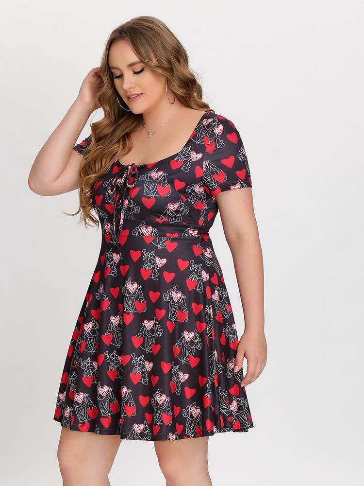 Heart Lace Up Mini Dress