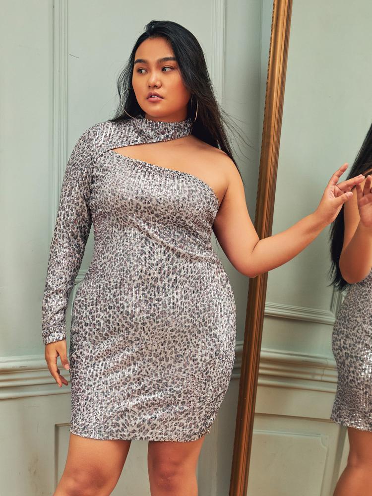 Cut Out Leopard Bodycon Dress