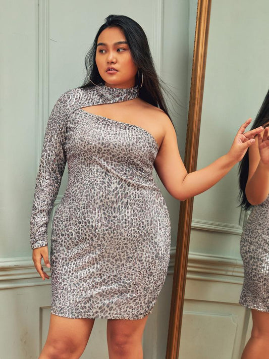 Cut Out Leopard Bodycon Dress