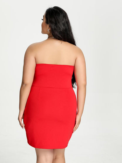 Knotted Bust Solid Dress