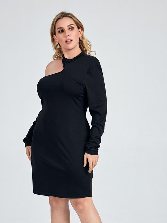 Solid Color Cut Out Dress