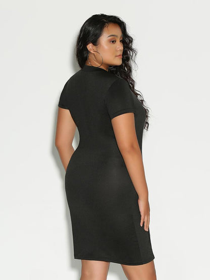 Zipper Split Hem Dress