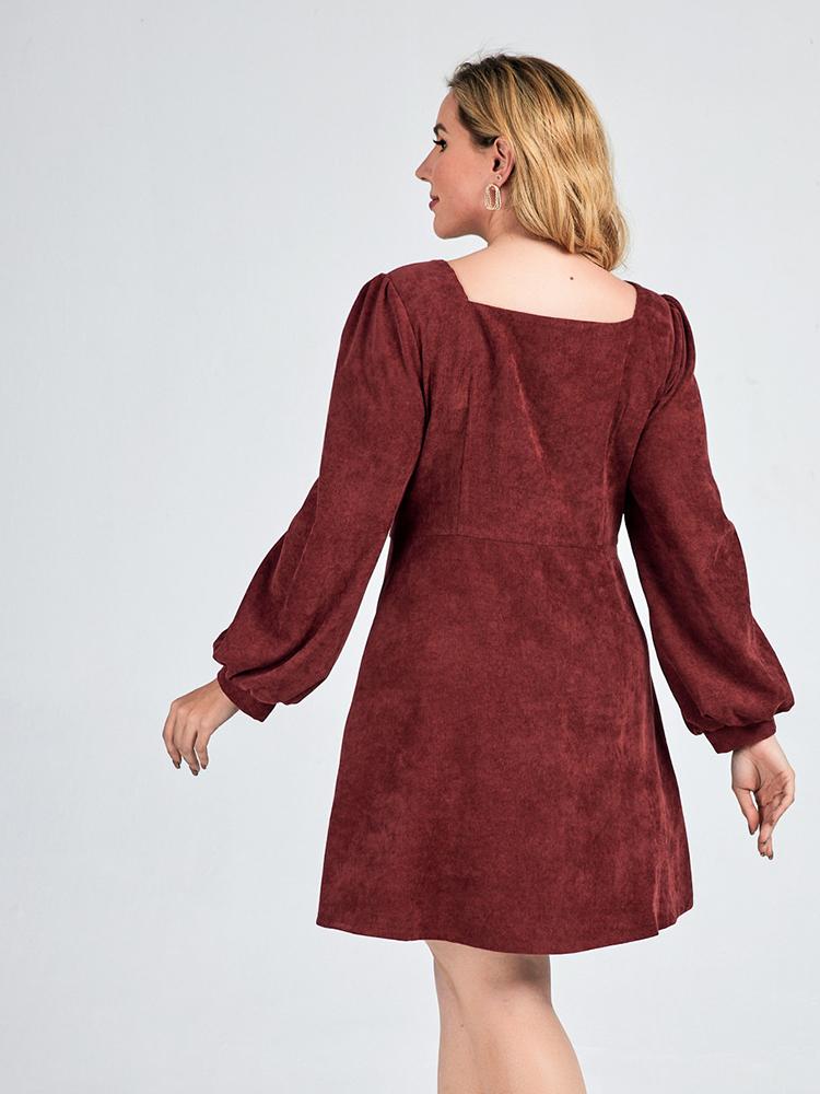 Button Long Sleeve Dress