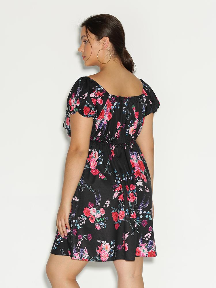 Floral Frill Trim Dress