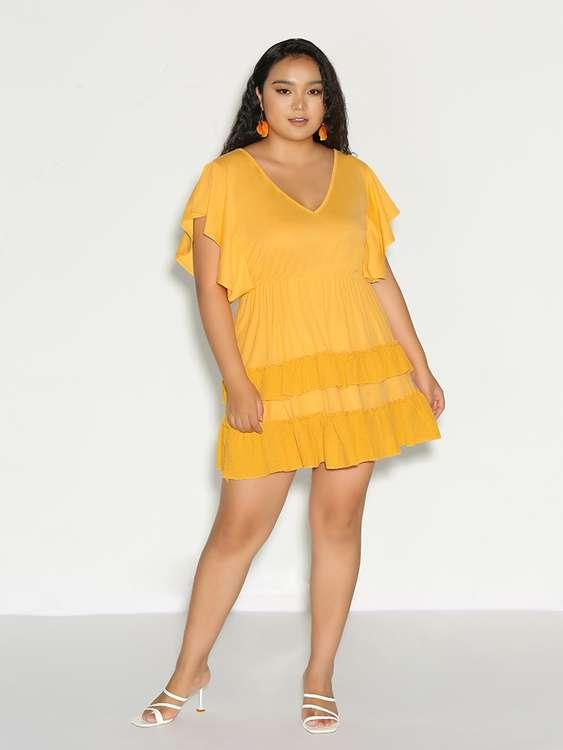 Ruffle Dolman Sleeve Dress