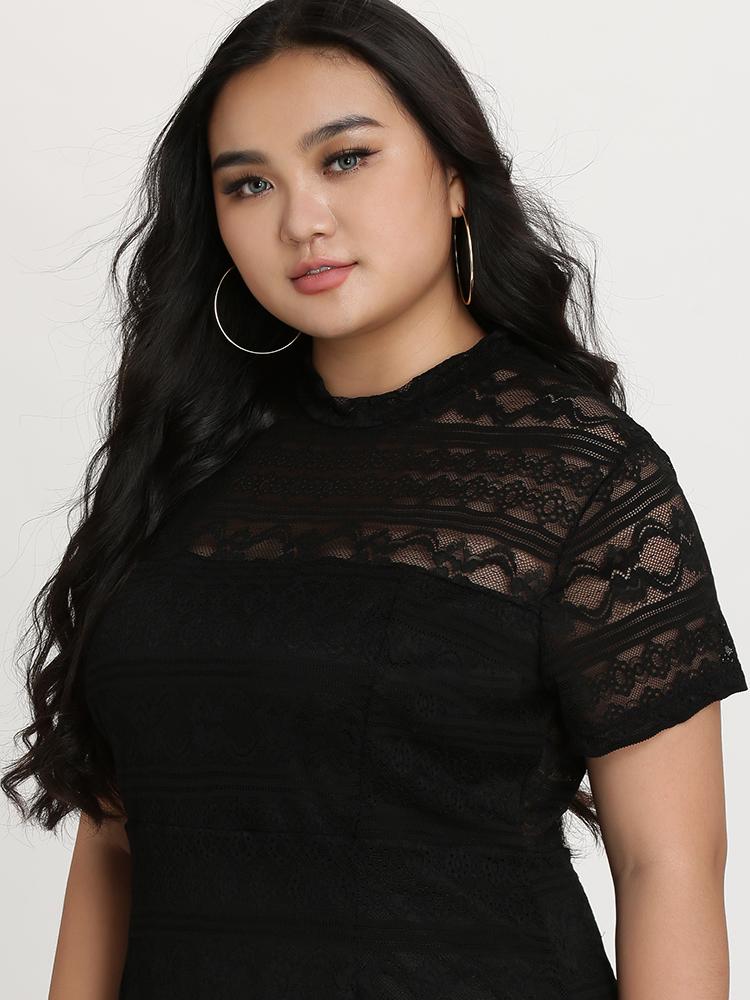 Lace Ruffle Mini Dress