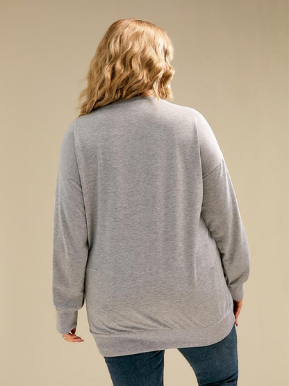 Basic Solid Round Neck Sweatshirt
