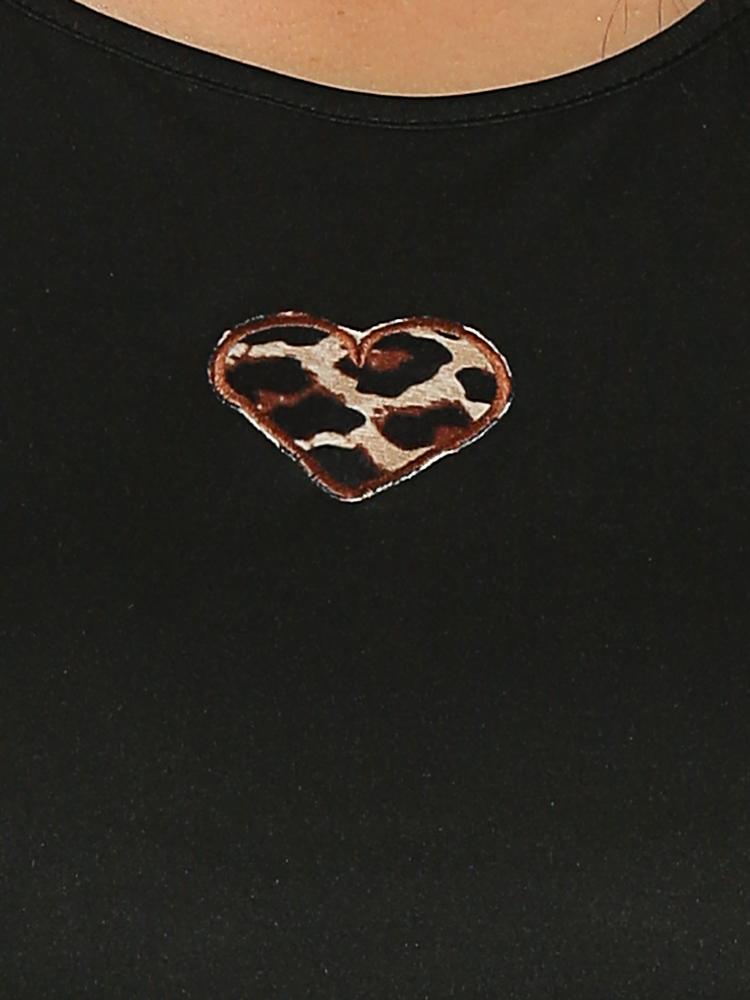 Leopard Heart Ruched Dress