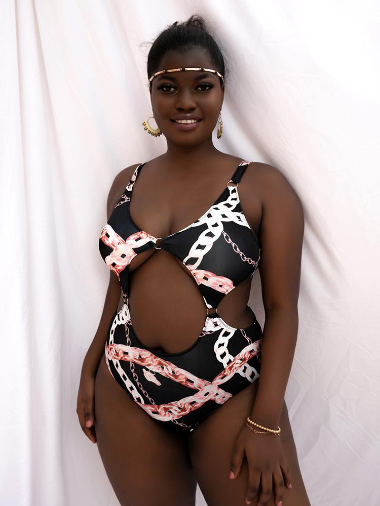 Chain Cut Out Swimwear