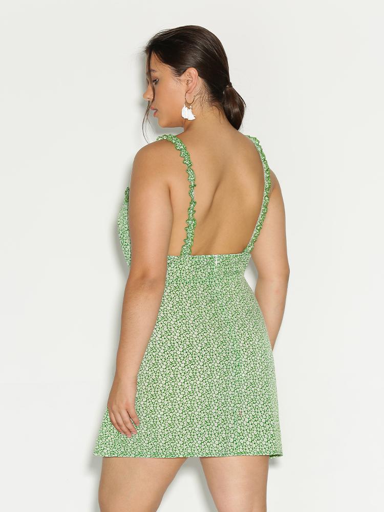 Ditsy Frill Suspender Dress