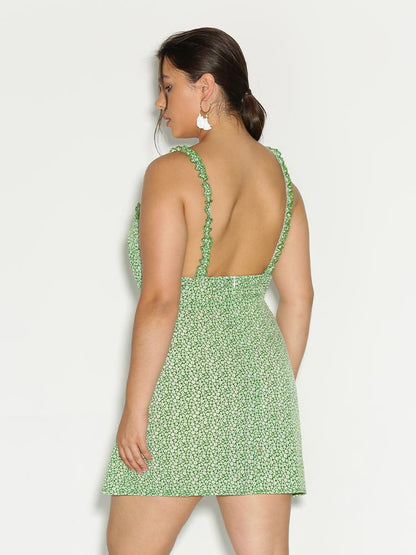 Ditsy Frill Suspender Dress