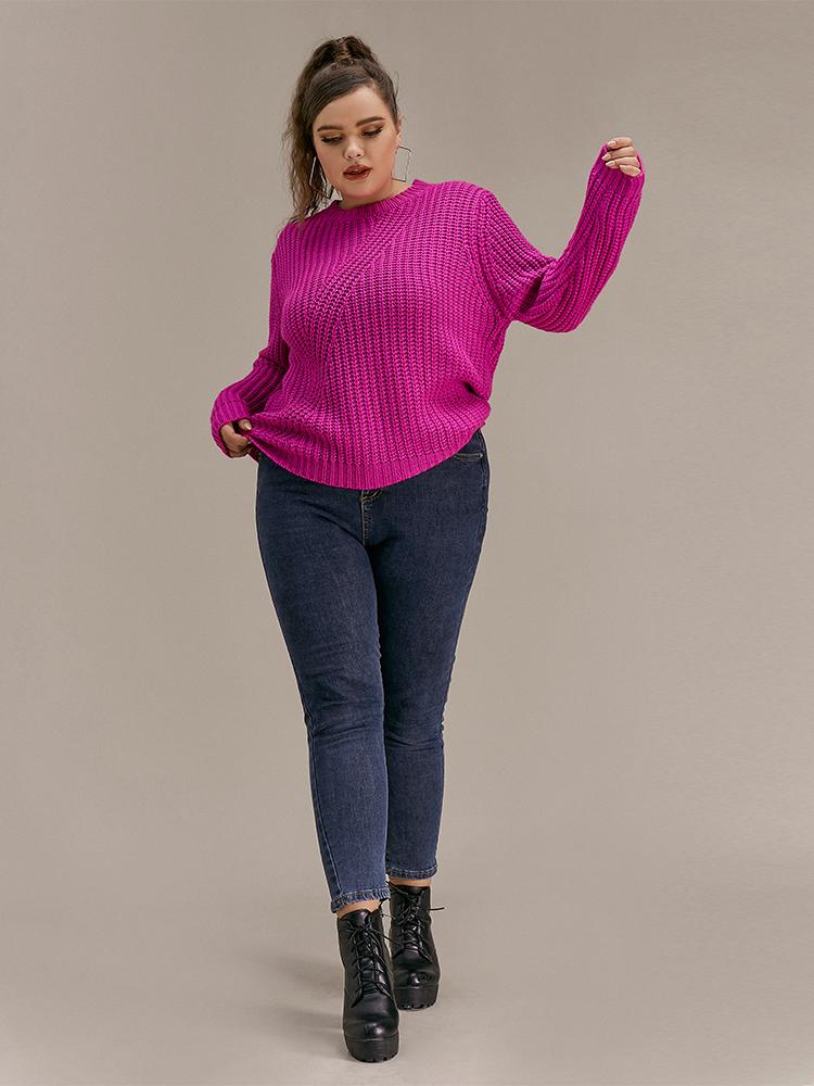 Solid Color Crew Neck Sweater