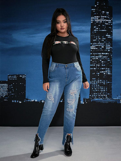 Love Skull Print Long Sleeve T-shirt