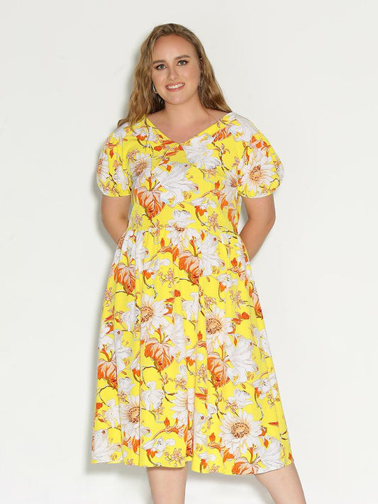 Floral Puff Sleeve Dress