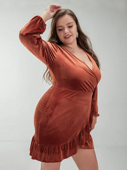 Solid Ruffled Hem Dress