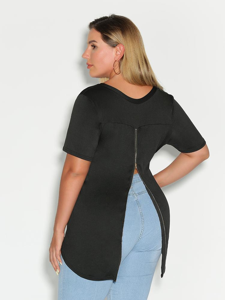 Zipper Back T-Shirt