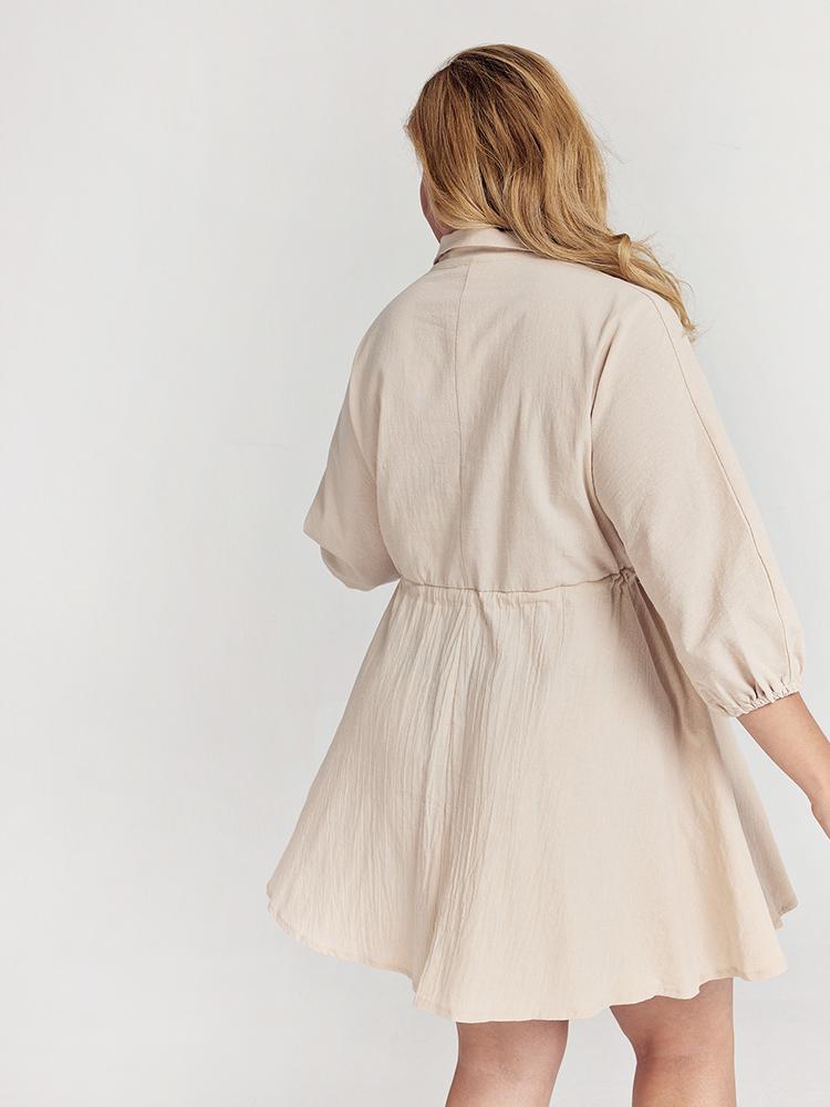Button Drawstring Dress
