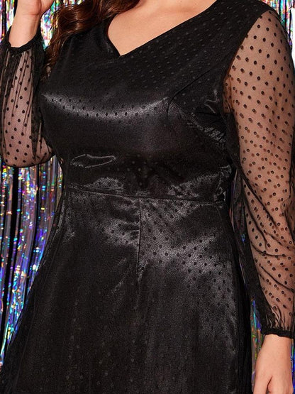 V-neck Chain Lace Chiffon Dresses