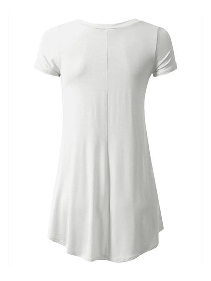 V-neck Solid Color Dress