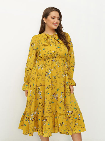 Ruffled Hem Knot Front Dress