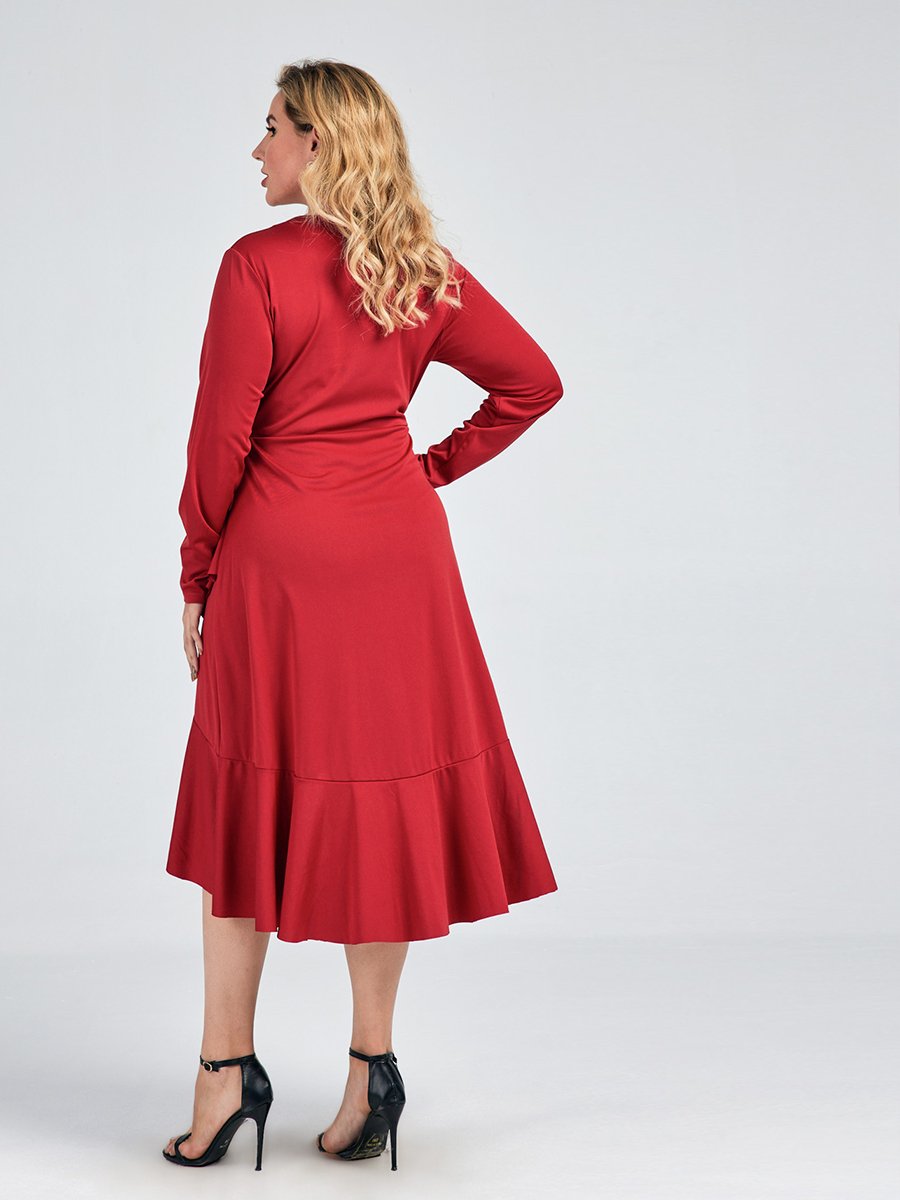 V-neck Asymmetrical Dress