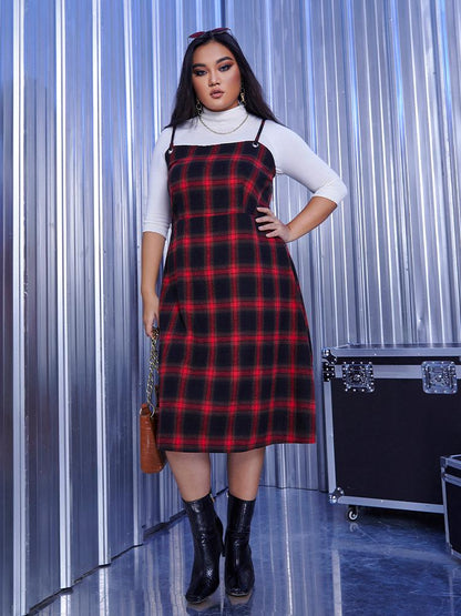 Plaid Sing Midi Dress
