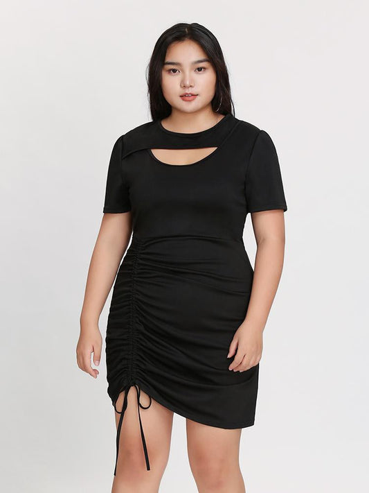 Cut Out Pleated Dress