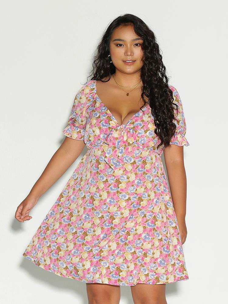 Ditsy Floral Puff Sleeve Dress