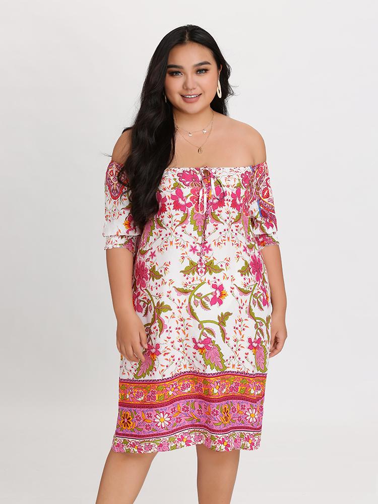 Off Shoulder Floral Dress