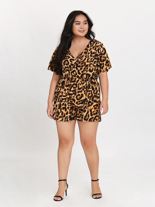 Flutter Sleeve Leopard Romper