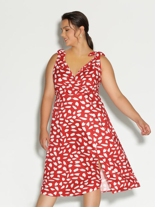 Ditsy Knot Shoulder Dress