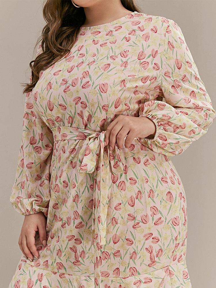 Ditsy Floral Waist Knotted Dress