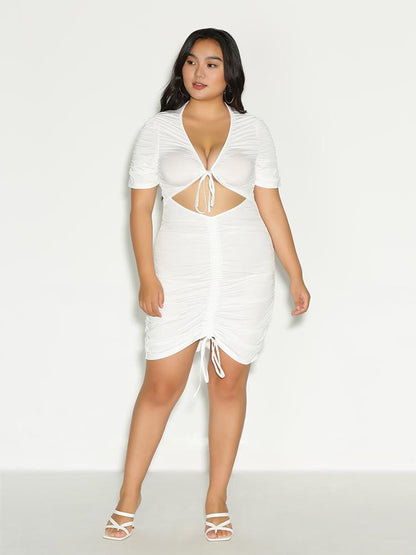 Cut Out Ruched Dress