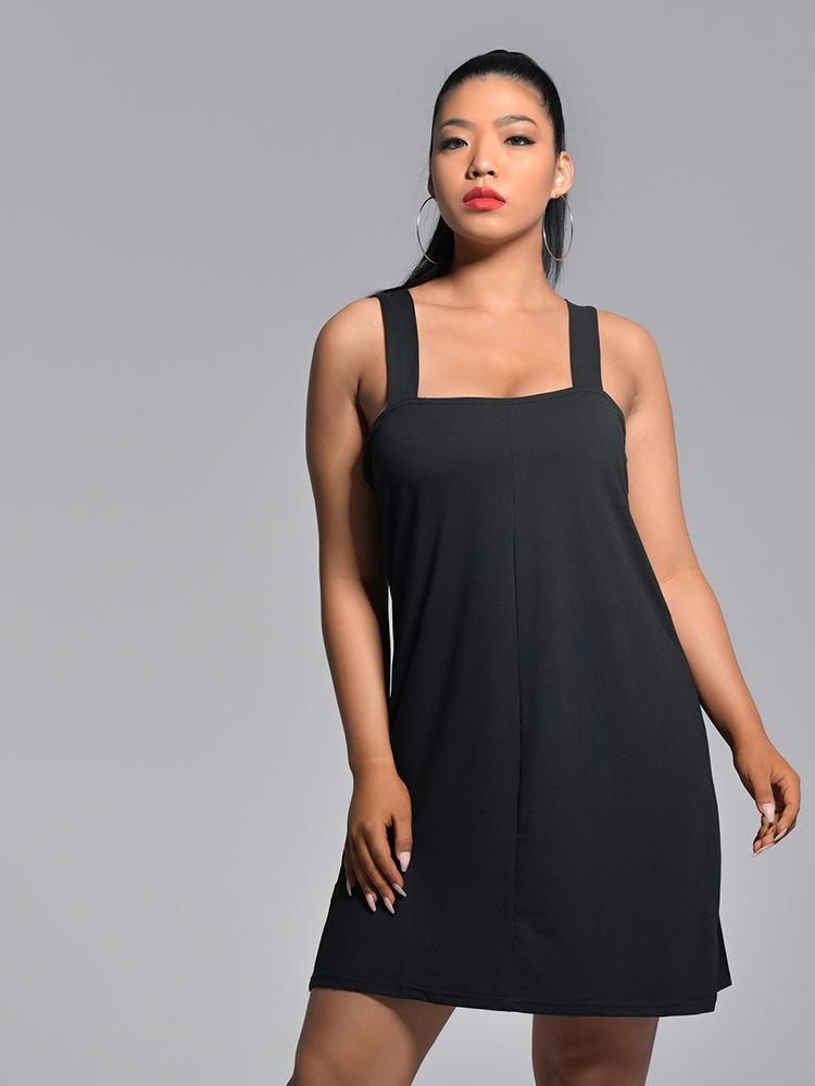 Backless Solid Color Dress