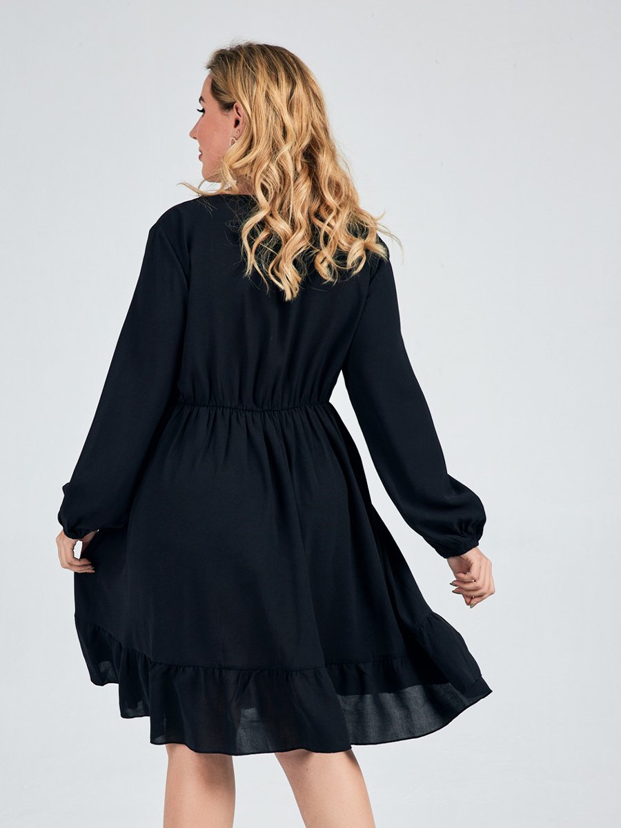 Square Collar Chiffon Dress