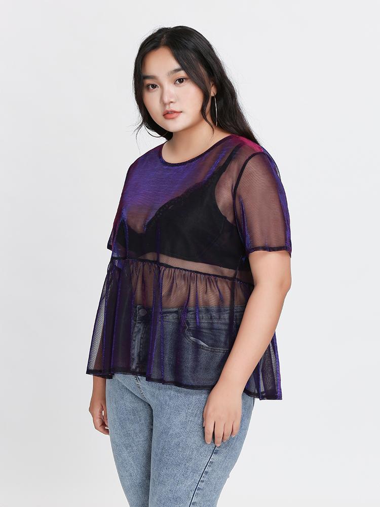 Ruffle See Through T-Shirt