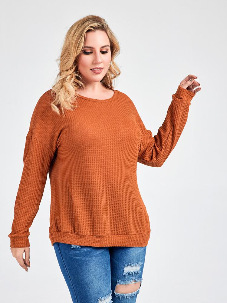 Waffle Solid Color T-shirts